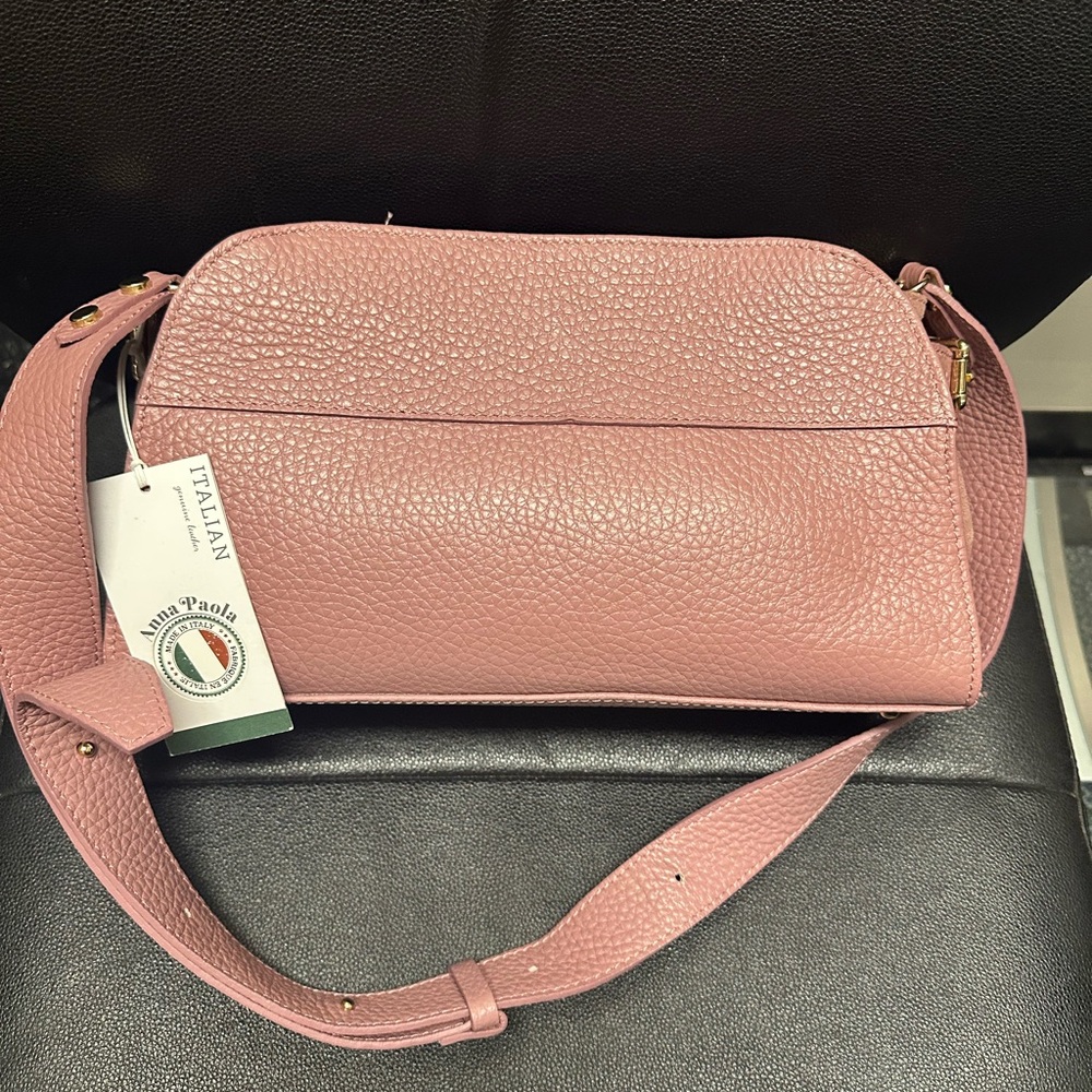 Italian Pink Leather Shoulder Bag